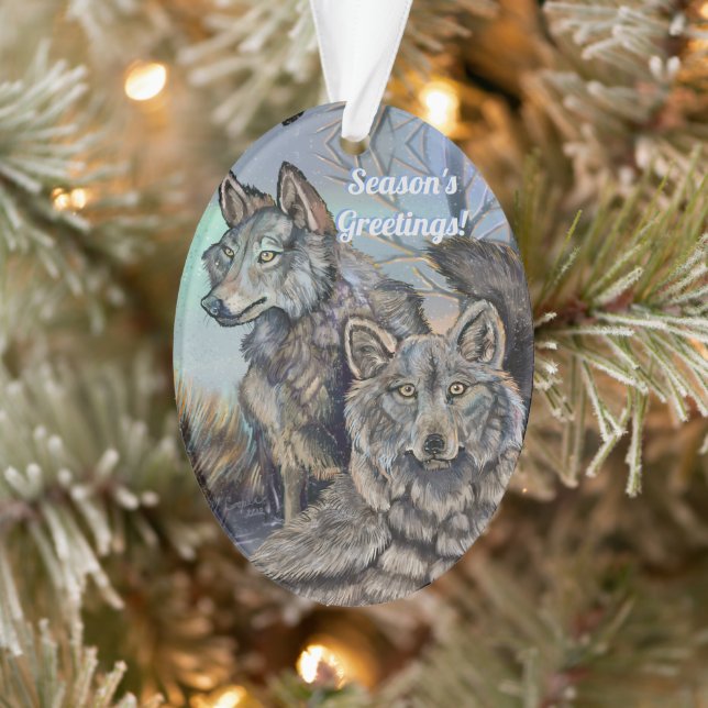 Artic Wolves Wintery  Ornament (Tree)