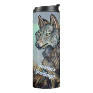 Artic Wolves Wintery Thermal Tumbler