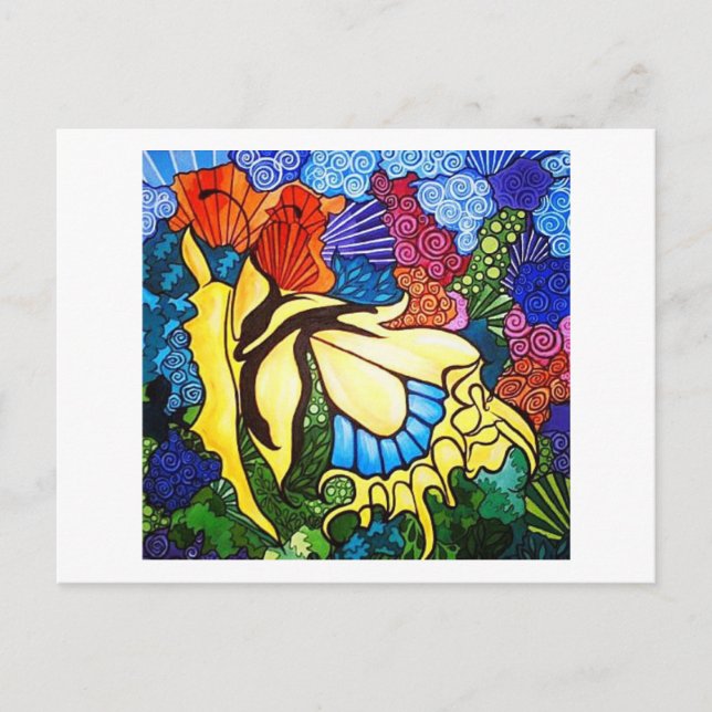 Artichicks art on a postcard (Abstract butterfly) (Front)