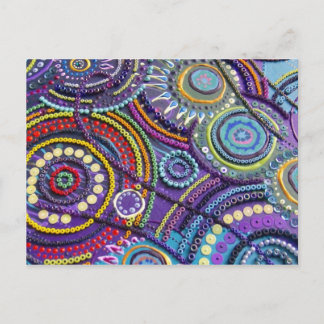 Artichicks art on a postcard (peacock duo)