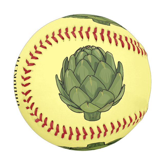 Artichoke cartoon illustration  baseball (Front Left)