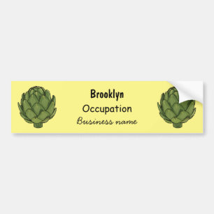Artichoke cartoon illustration bumper sticker