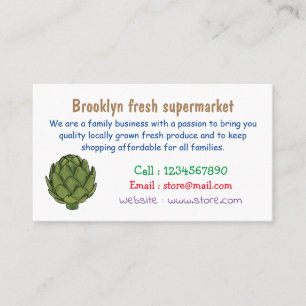 Artichoke cartoon illustration business card