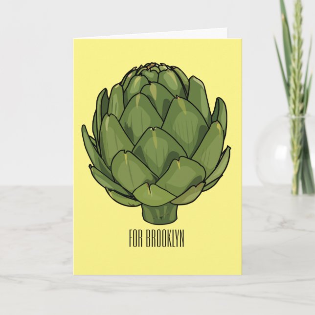 Artichoke cartoon illustration  card (Front)