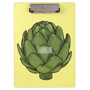 Artichoke cartoon illustration clipboard