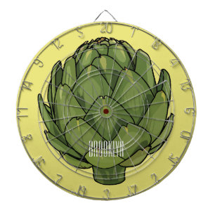 Artichoke cartoon illustration dartboard