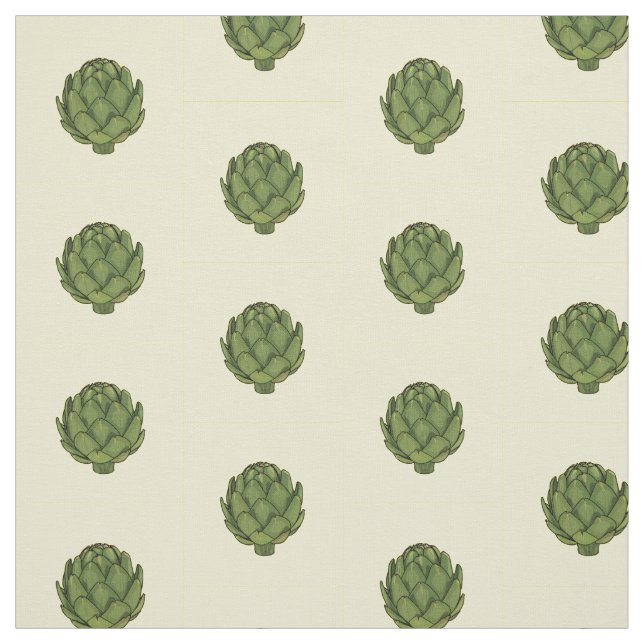 Artichoke cartoon illustration fabric (Swatch)