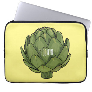 Artichoke cartoon illustration laptop sleeve