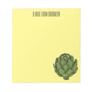Artichoke cartoon illustration notepad