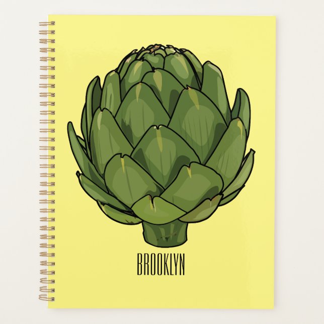 Artichoke cartoon illustration  planner (Front)