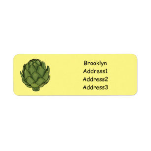 Artichoke cartoon illustration return address label