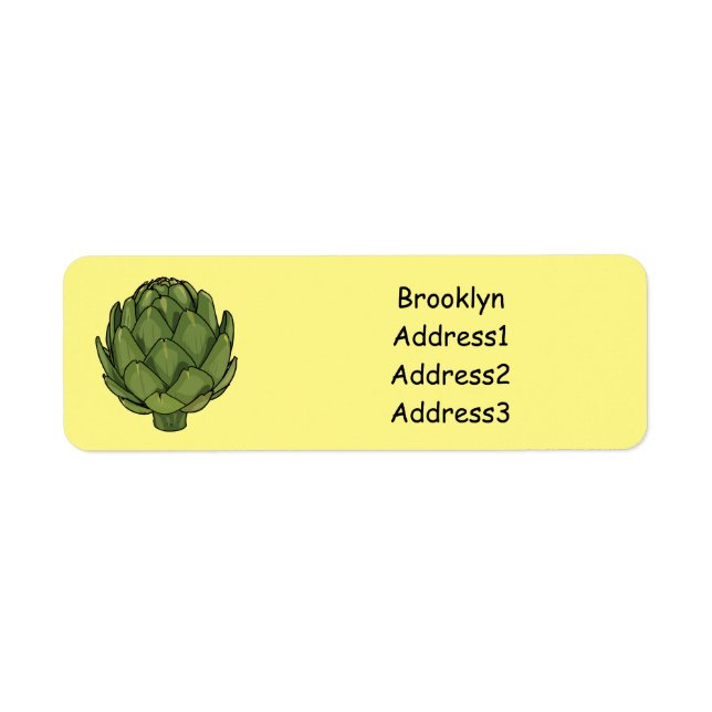 Artichoke cartoon illustration return address label (Front)