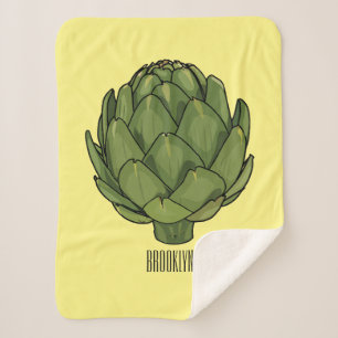 Artichoke cartoon illustration sherpa blanket