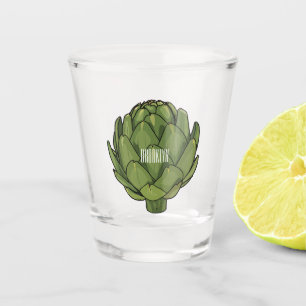 Artichoke cartoon illustration shot glass