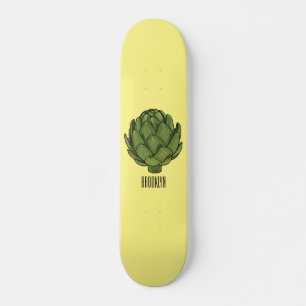Artichoke cartoon illustration  skateboard