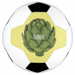 Artichoke cartoon illustration soccer ball