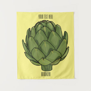 Artichoke cartoon illustration tapestry