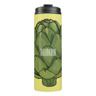 Artichoke cartoon illustration  thermal tumbler