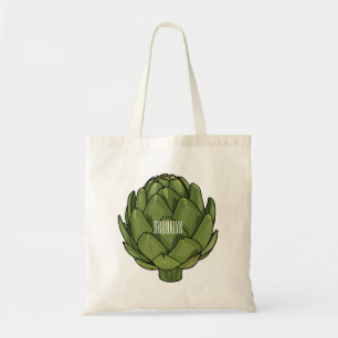 Artichoke cartoon illustration tote bag