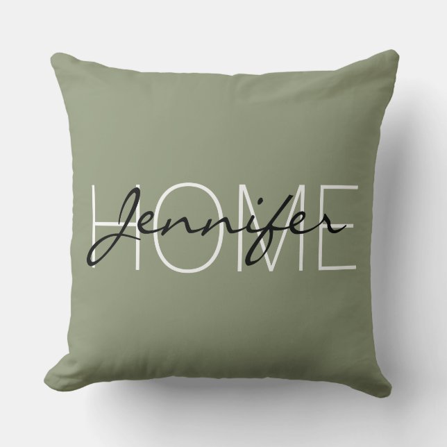 Artichoke colour home monogram cushion (Front)