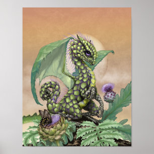 Artichoke Dragon 11x14 (4x6 and up) Poster