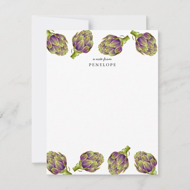Artichoke Flat Note Card (Front)