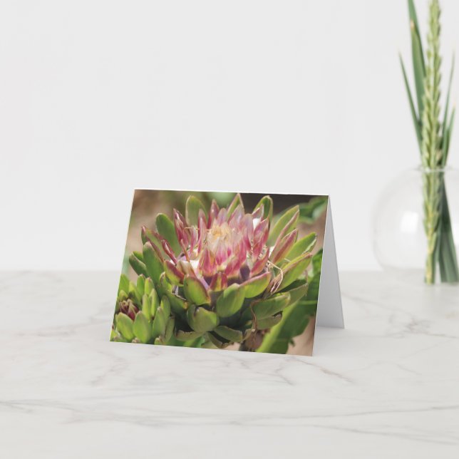 Artichoke Flower Photo Folded Note Card (Front)