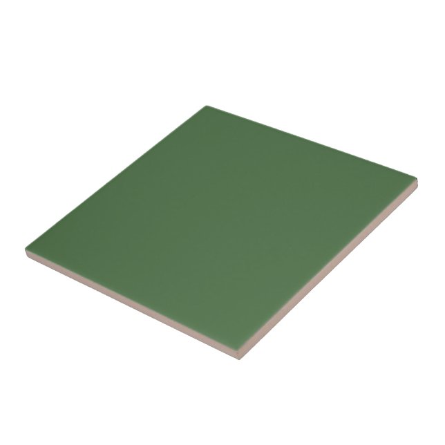 Artichoke green (solid colour)  ceramic tile (Side)