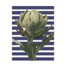 ARTICHOKE ON NAVY STRIPES