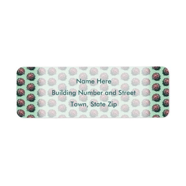 Artichoke Pattern on Light Green Return Address Label (Front)