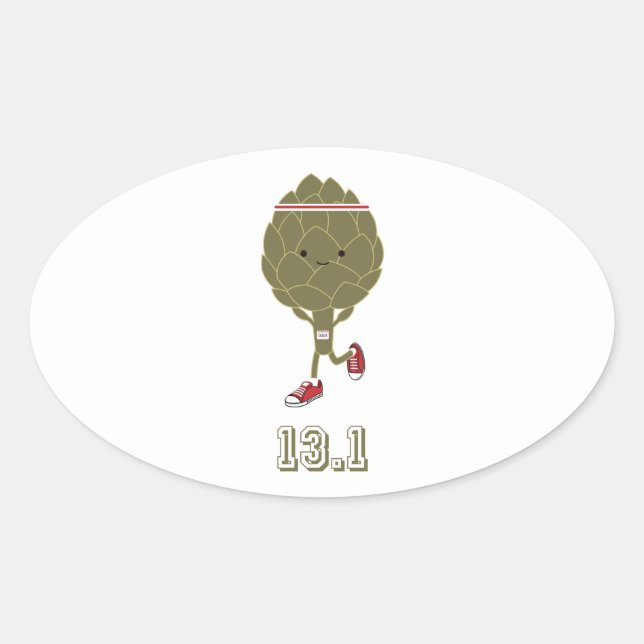Artichoke Runner 13.1 Oval Sticker (Front)