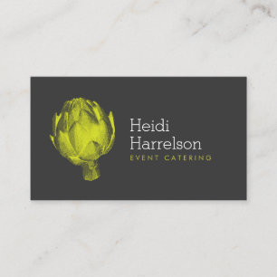 Artichoke Screen Print Catering Logo Green/Grey Business Card
