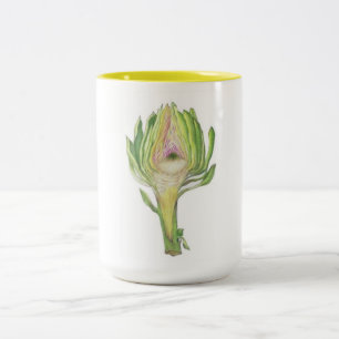 Artichoke slice 2-tone mug (1 of 4 set)