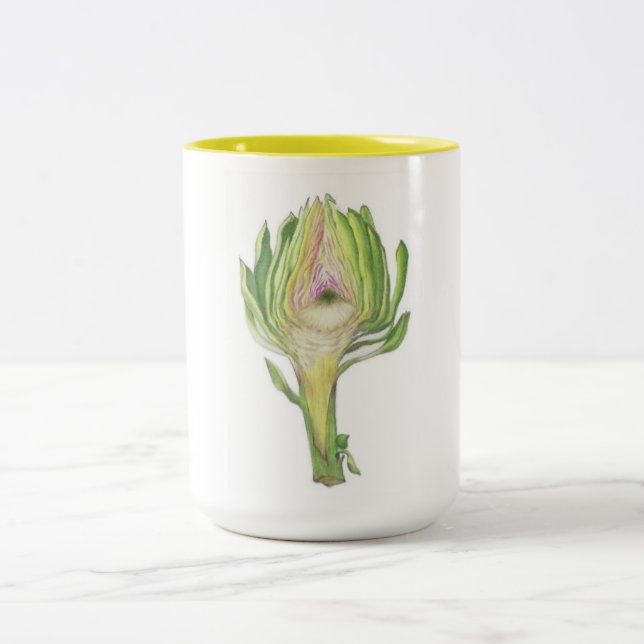 Artichoke slice 2-tone mug (1 of 4 set) (Center)