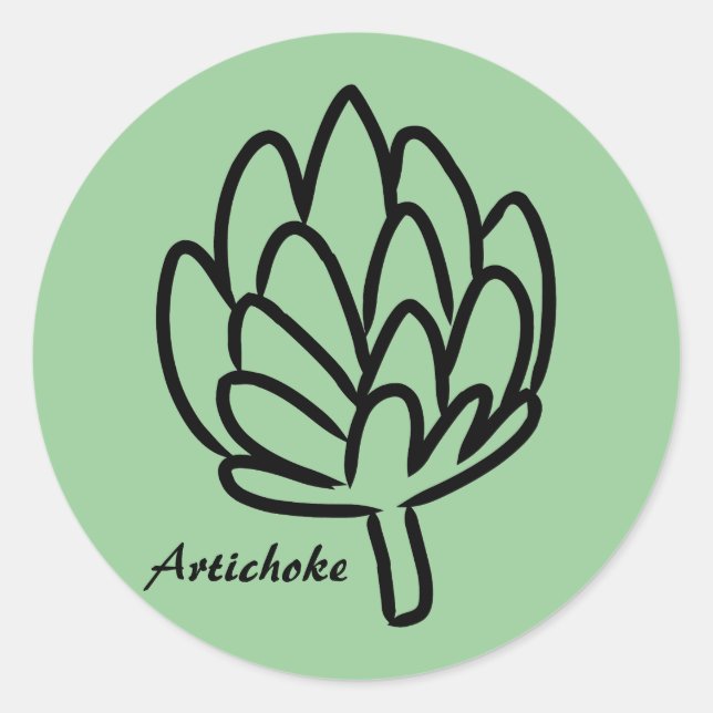 Artichoke vegetable globe artichokes edible flower classic round sticker (Front)