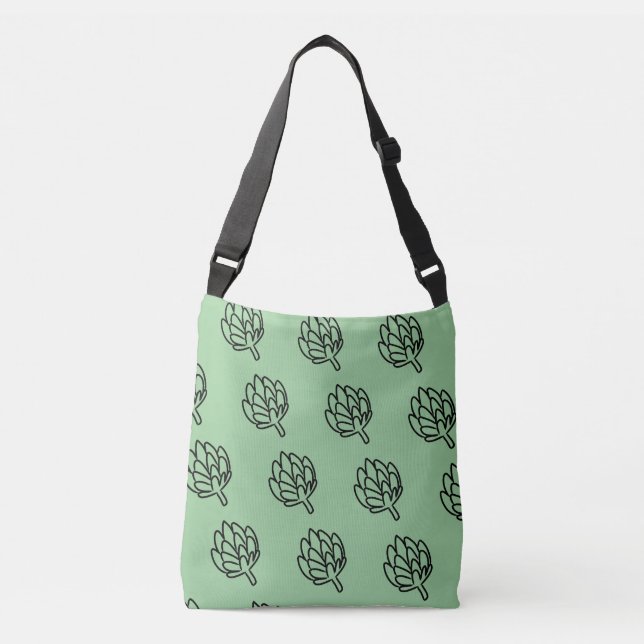 Artichoke vegetable globe artichokes edible flower crossbody bag (Front)
