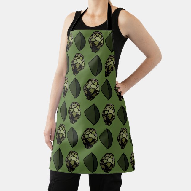 Artichoke Vegetable Plant Botanical Pattern Apron (Insitu)