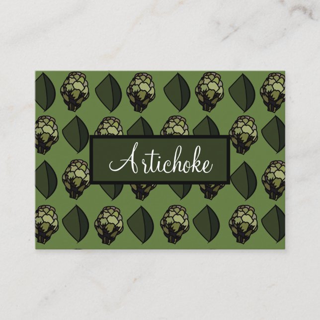 Artichoke Vegetable Plant Botanical Pattern Business Card (Front)