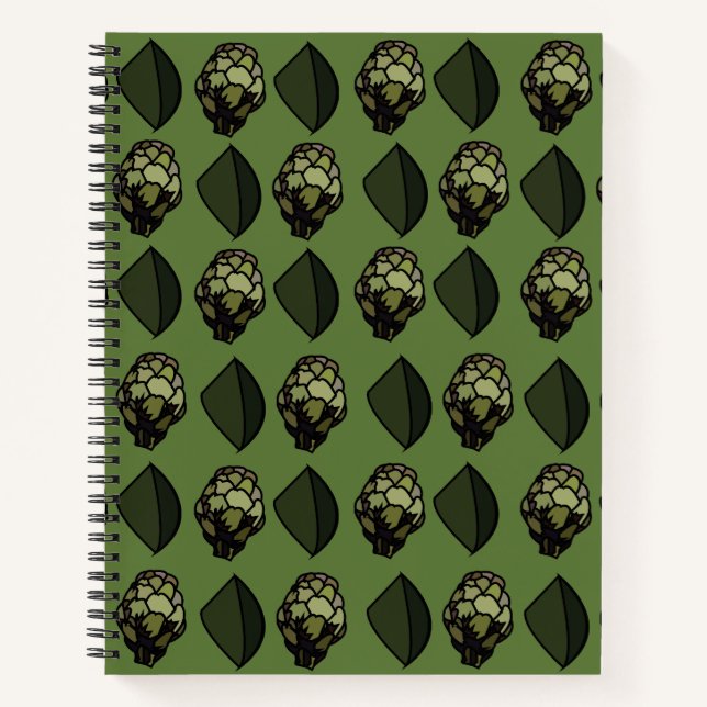 Artichoke Vegetable Plant Botanical Pattern  Notebook (Front)