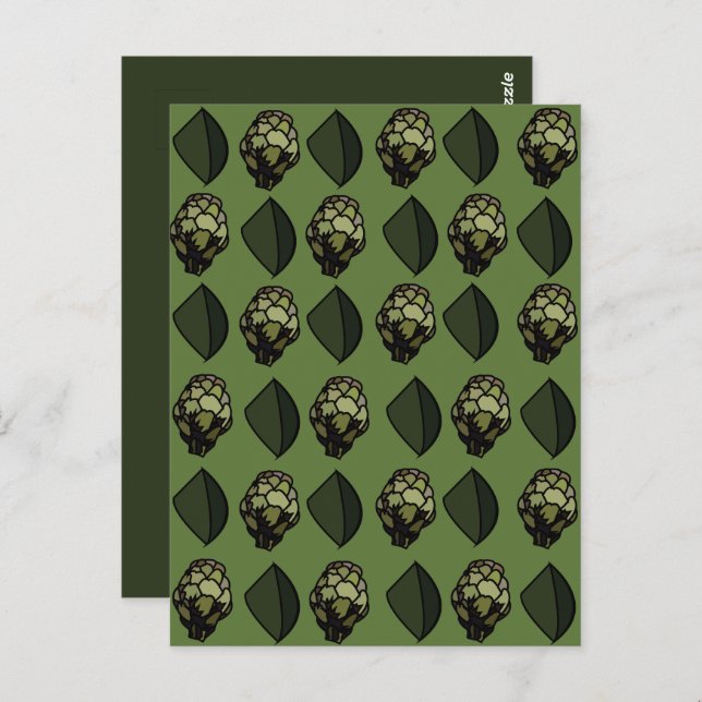 Artichoke Vegetable Plant Botanical Pattern Postcard (Front/Back)