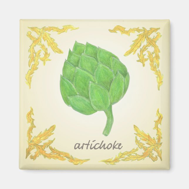 artichoke with leaves classic design magnet (Front)