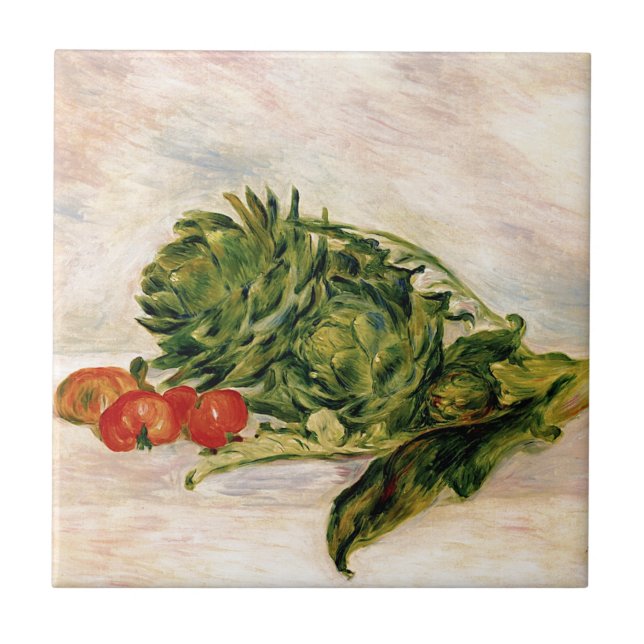 Artichokes and Tomatoes Ceramic Tile (Front)