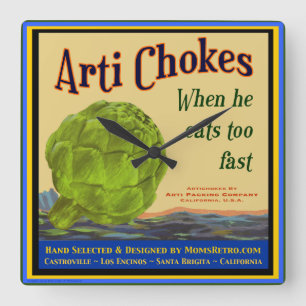 Artichokes Retro Kitchen Wall Clock