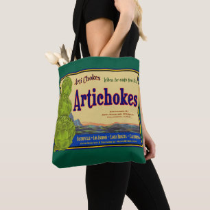 Artichokes Vintage Vegetable Crate Lable Art Tote Bag