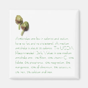 Artichokes with Nutritional Info Magnet