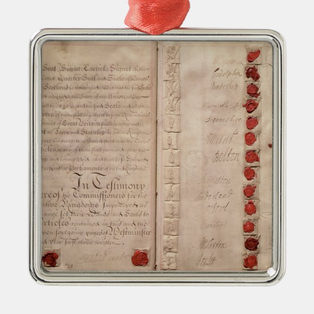Articles of Union between England and Scotland Metal Tree Decoration (Front)