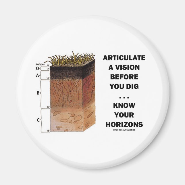 Articulate A Vision Before You Dig ... Horizons Magnet (Front)