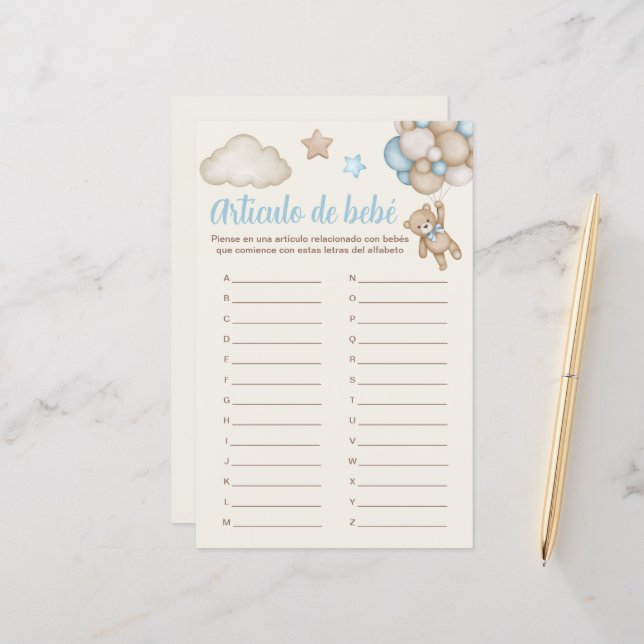 Artículo de bebé juego para Baby Shower (Front/Back In Situ)