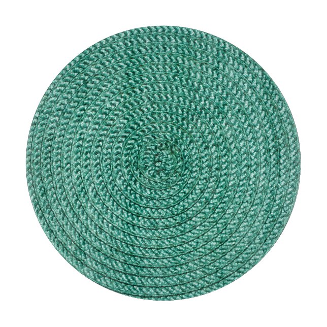 Artificial braided green fabric texture. cutting board (Front)