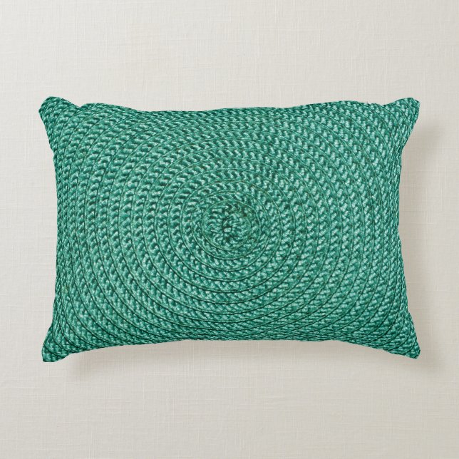 Artificial braided green fabric texture. decorative cushion (Front)